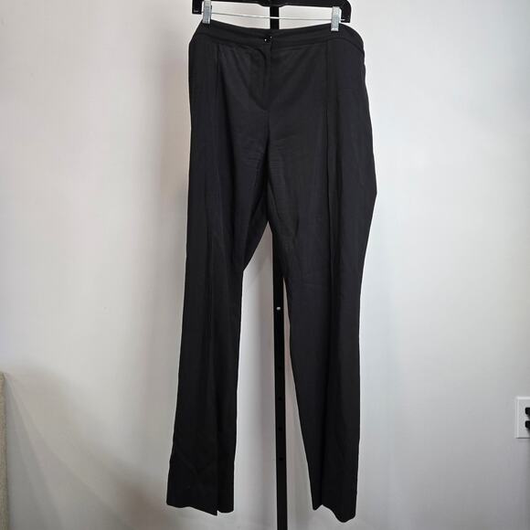 Burberry Wool Straight Leg Black Dress Pants Trousers Plus Size 18 Career Work - Picture 5 of 11